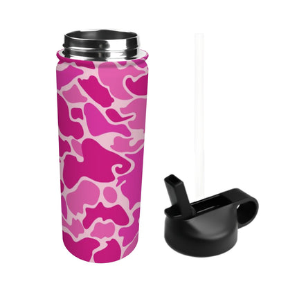 Stainless Steel Vacuum Insulated Tumbler (18oz) Girl Colors Camo Design