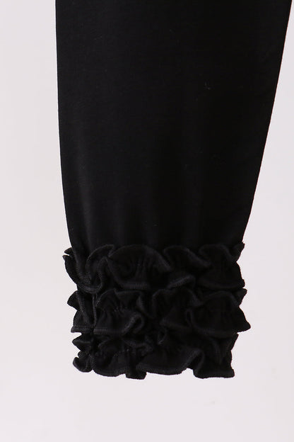 Black icing ruffle pants