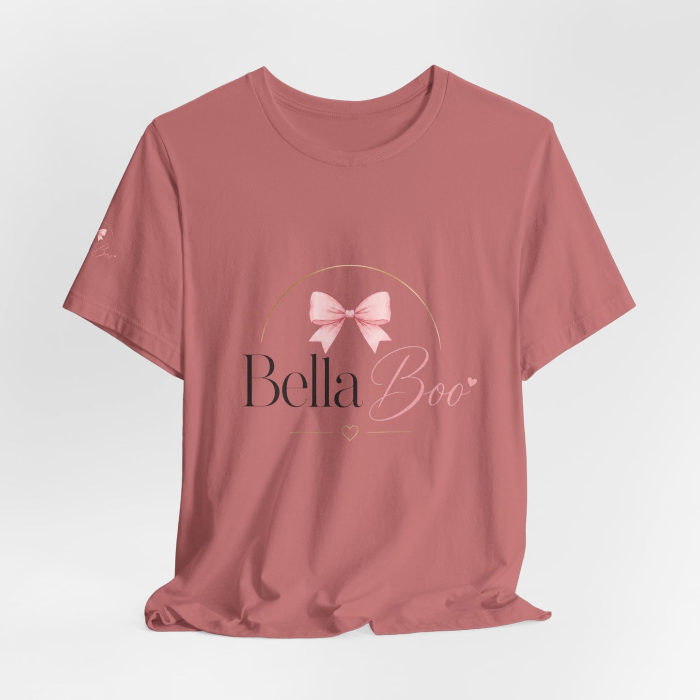 Bella Boo Tee — Pink Bow Baby Name Graphic T-Shirt