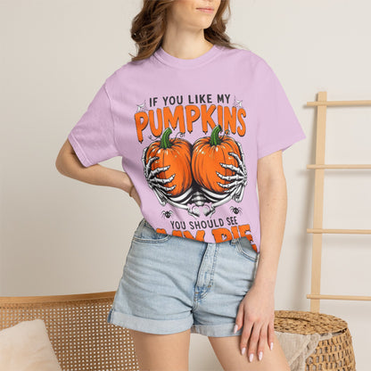 Pumpkin Pie Halloween T-Shirt — "If You Like My Pumpkins You Should See My Pie"
