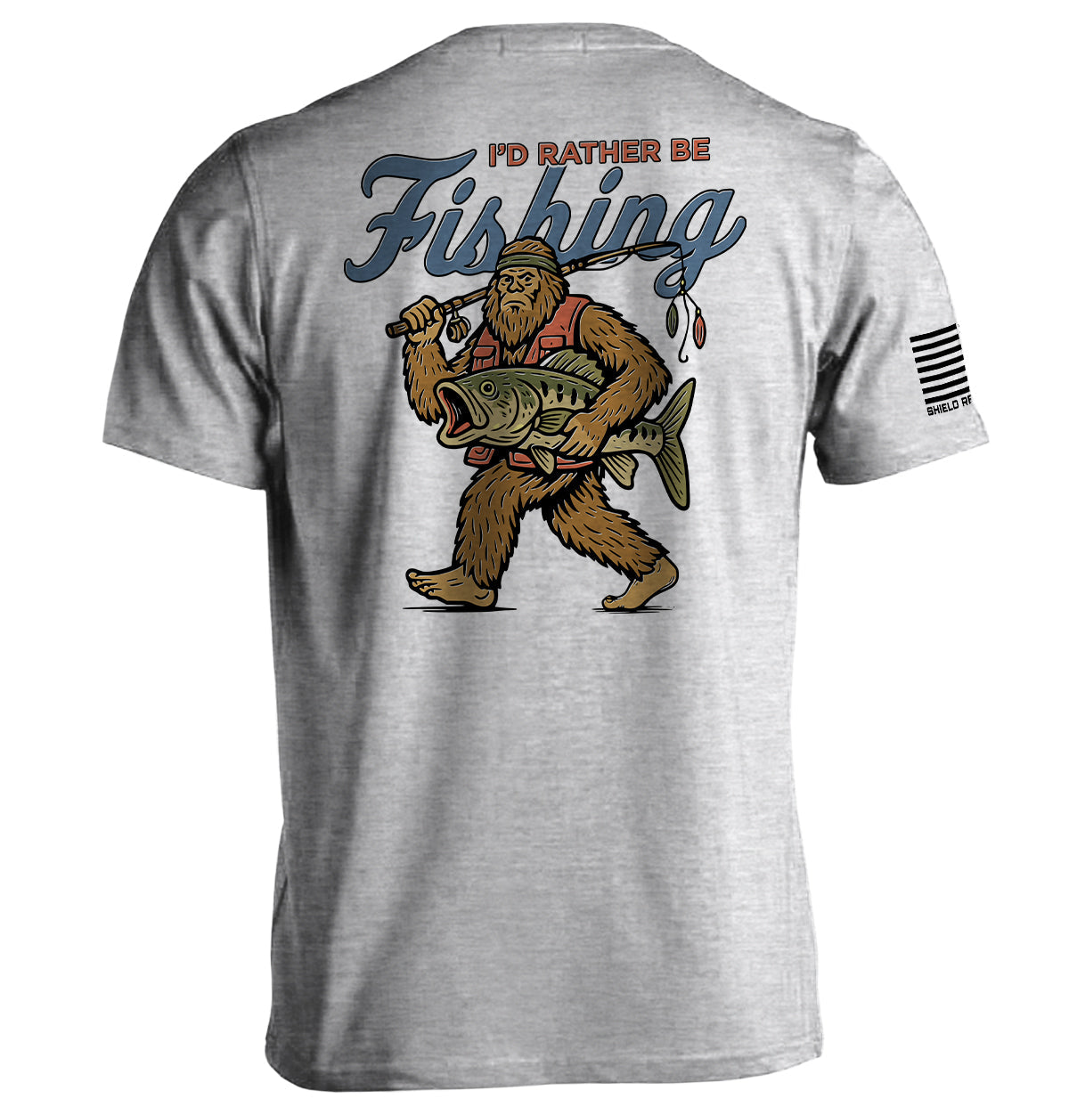 I'd Rather Be Fishing Bigfoot Graphic Tee