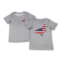 Grey short sleeves stars stripe duck boys 4th of july shirt