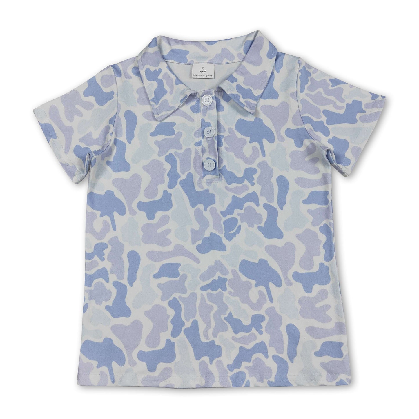 🌿 Little Explorer Blue Camo Polo