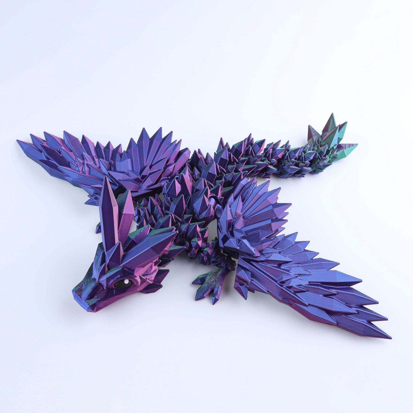 3D Printed Crystal Wing Baby Dragon Fidget Toy – Articulated Fantasy Desk Toy Gift