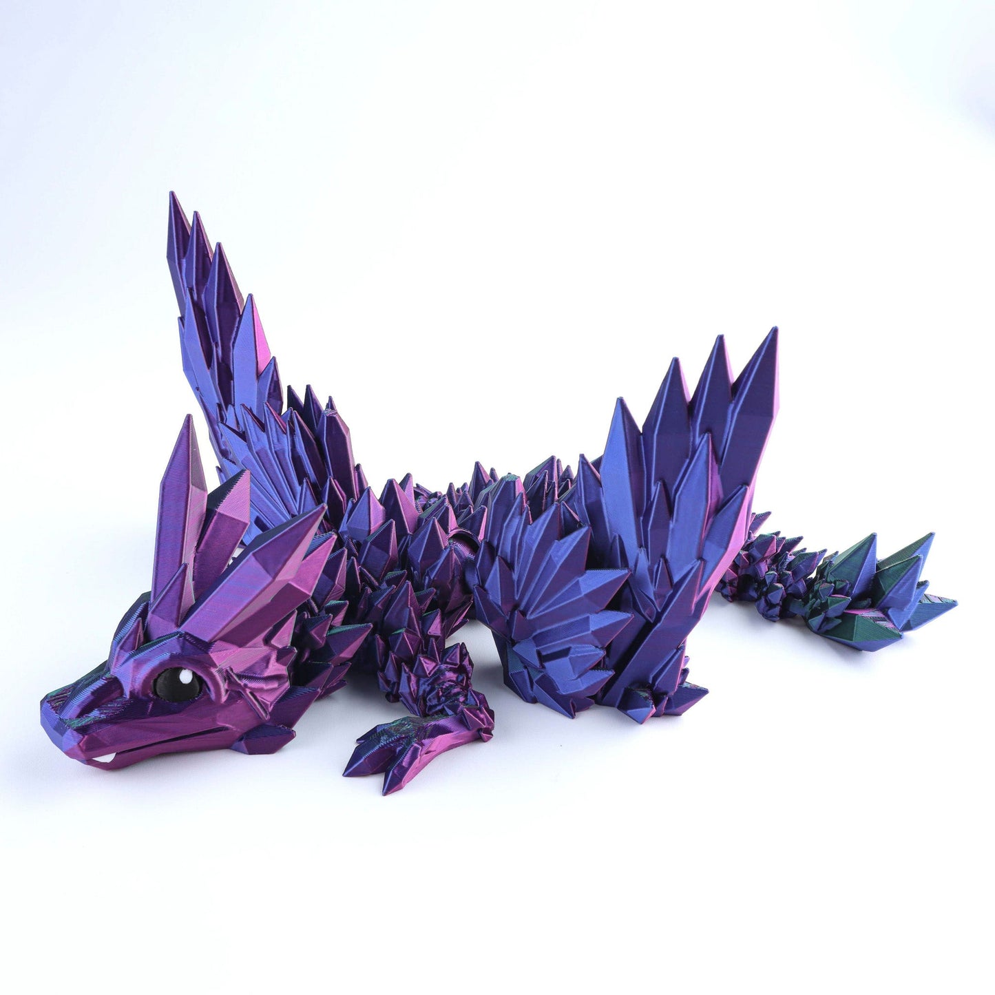 3D Printed Crystal Wing Baby Dragon Fidget Toy – Articulated Fantasy Desk Toy Gift