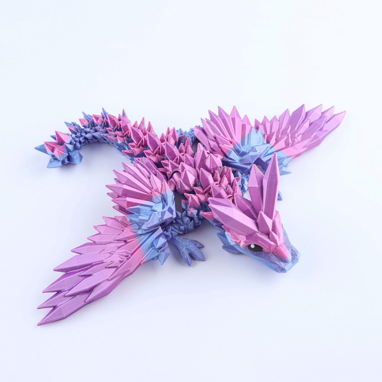 3D Printed Crystal Wing Baby Dragon Fidget Toy – Articulated Fantasy Desk Toy Gift