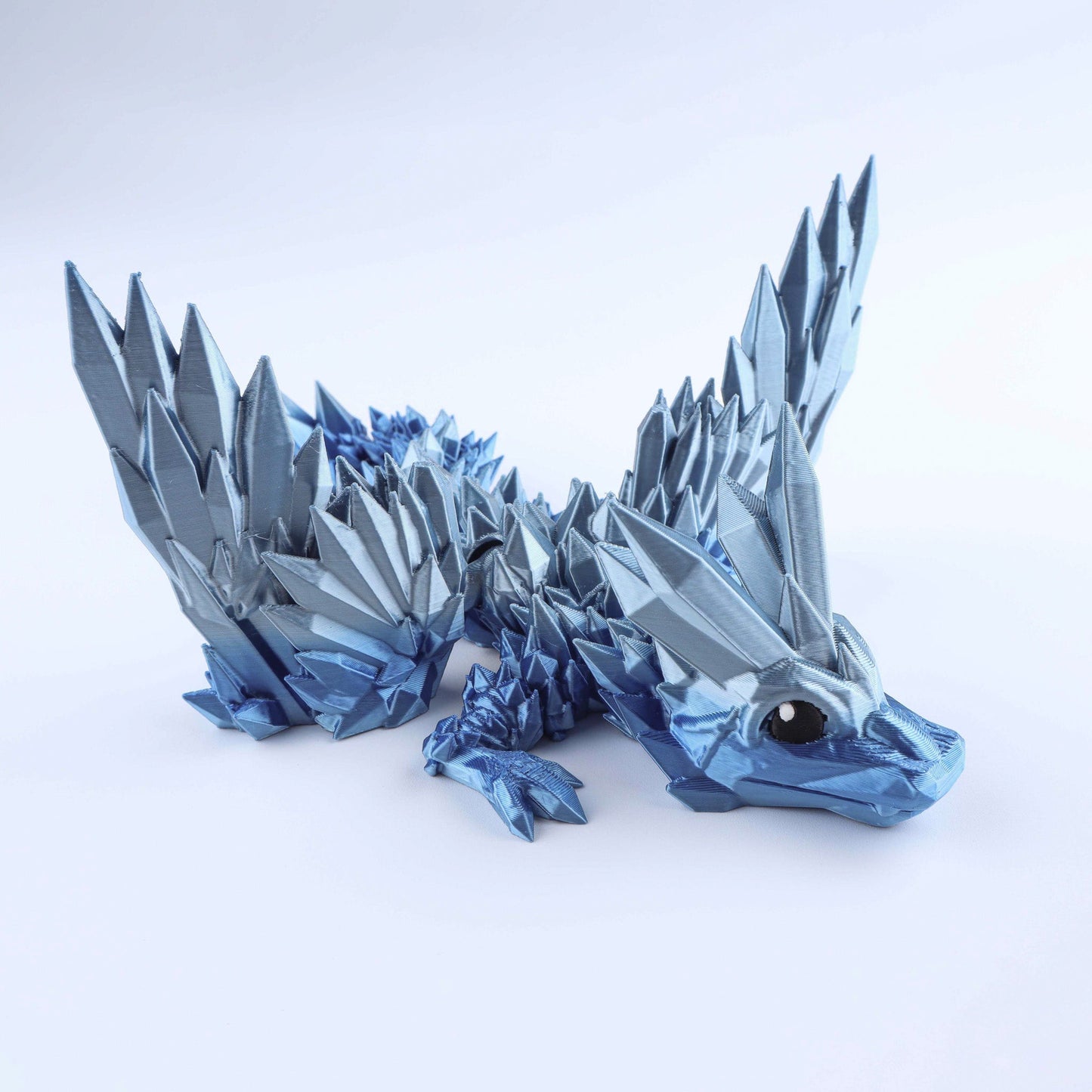 3D Printed Crystal Wing Baby Dragon Fidget Toy – Articulated Fantasy Desk Toy Gift