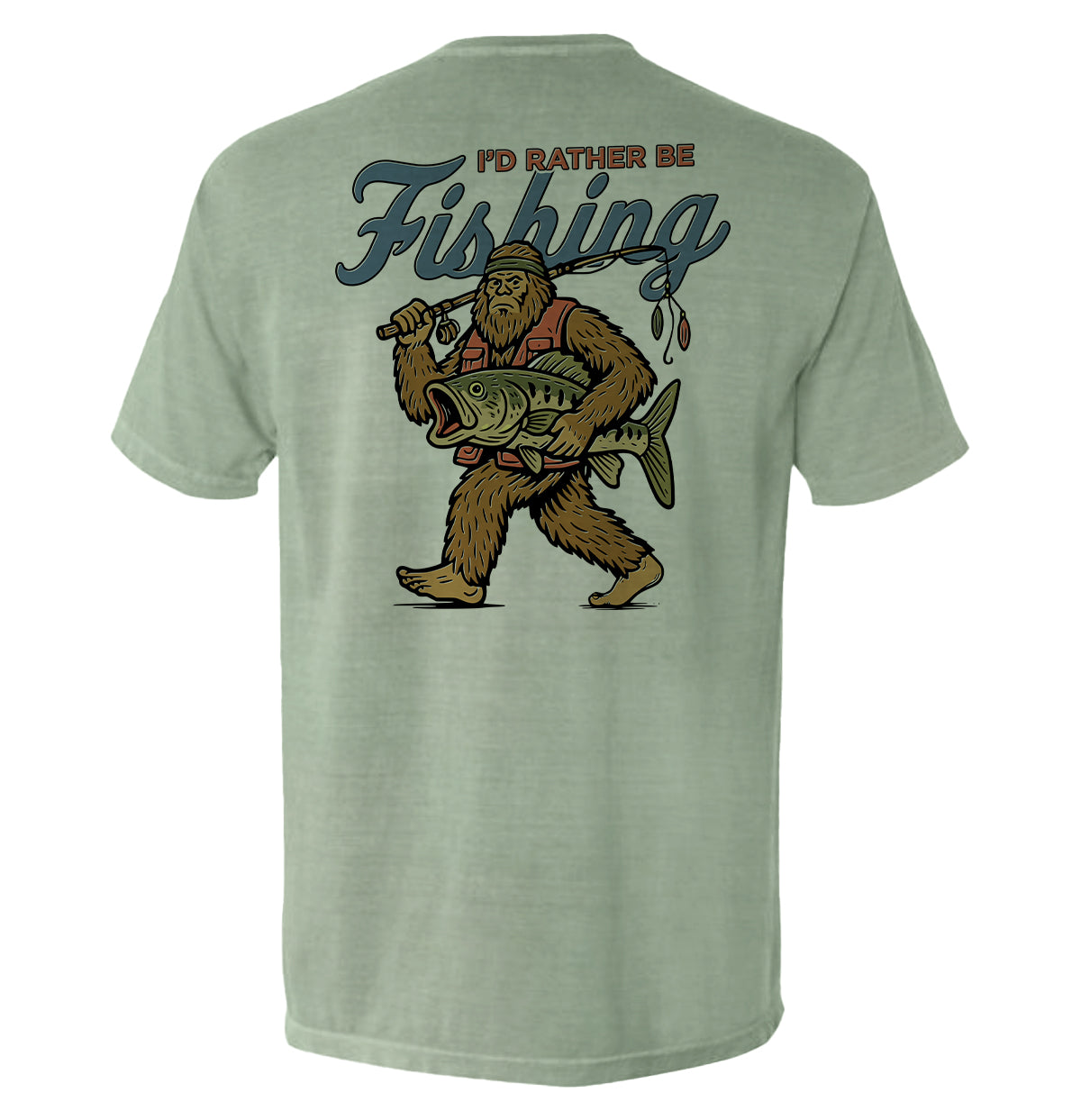 I'd Rather Be Fishing Bigfoot Graphic Tee