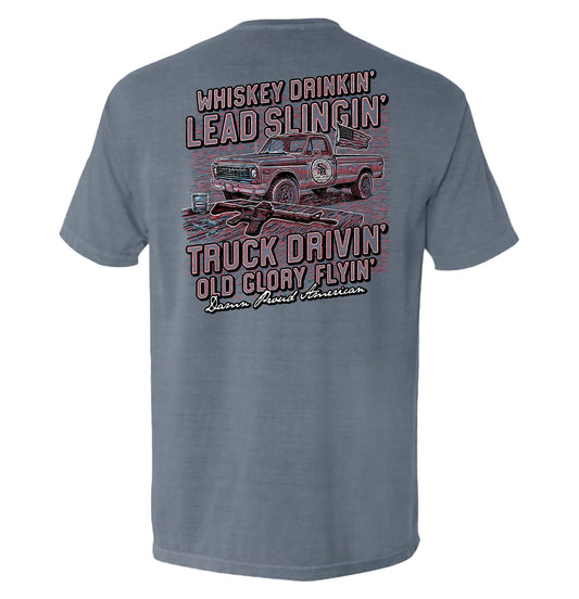 Damn Proud American Red White and Blue Graphic Tee