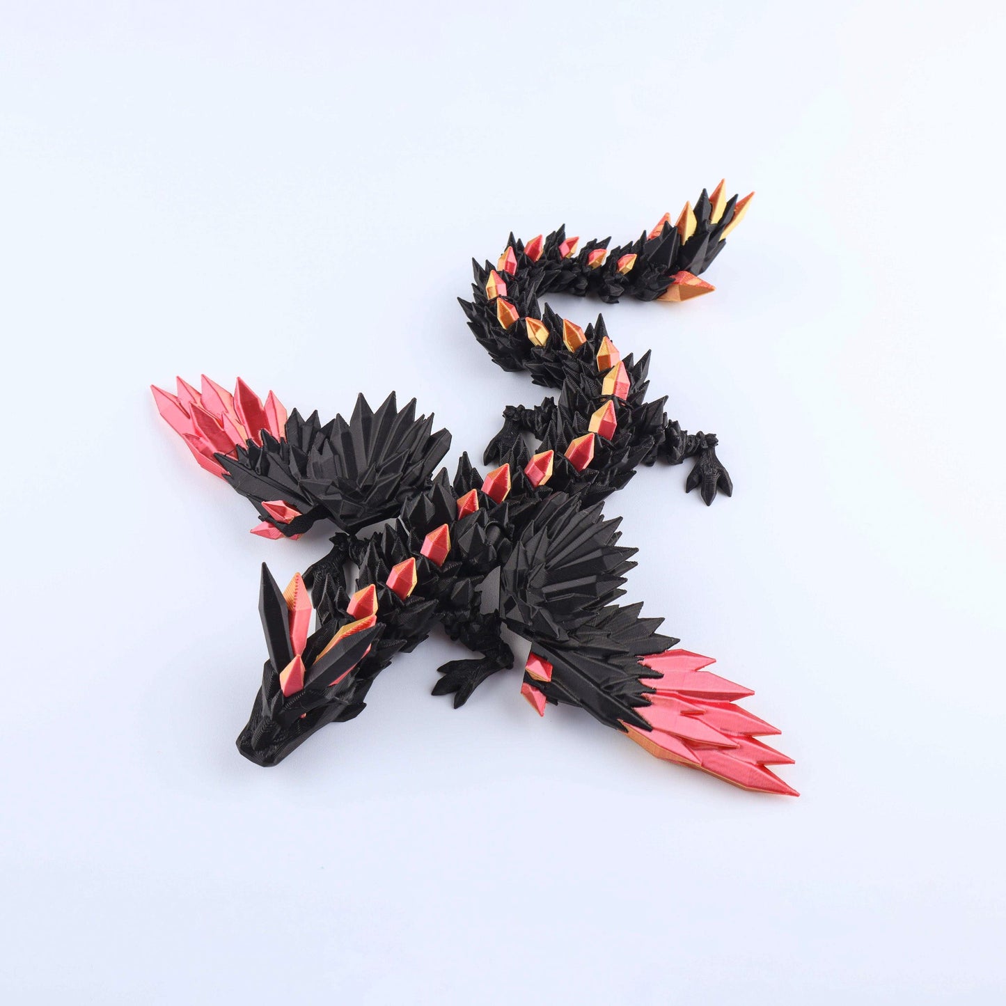 3D Printed Crystal Wing Dragon Fidget Toy – Articulated Fantasy Desk Toy Gift