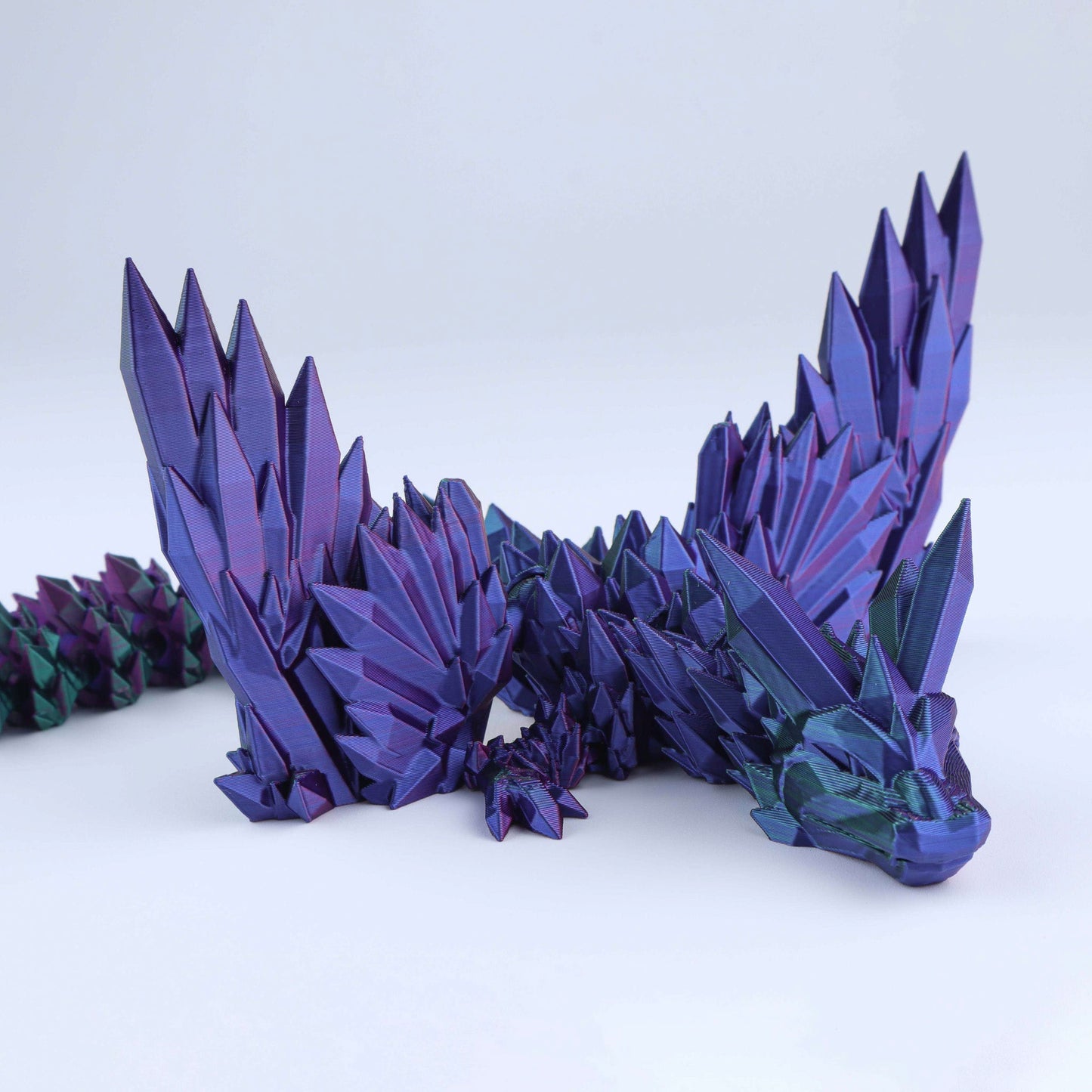 3D Printed Crystal Wing Dragon Fidget Toy – Articulated Fantasy Desk Toy Gift