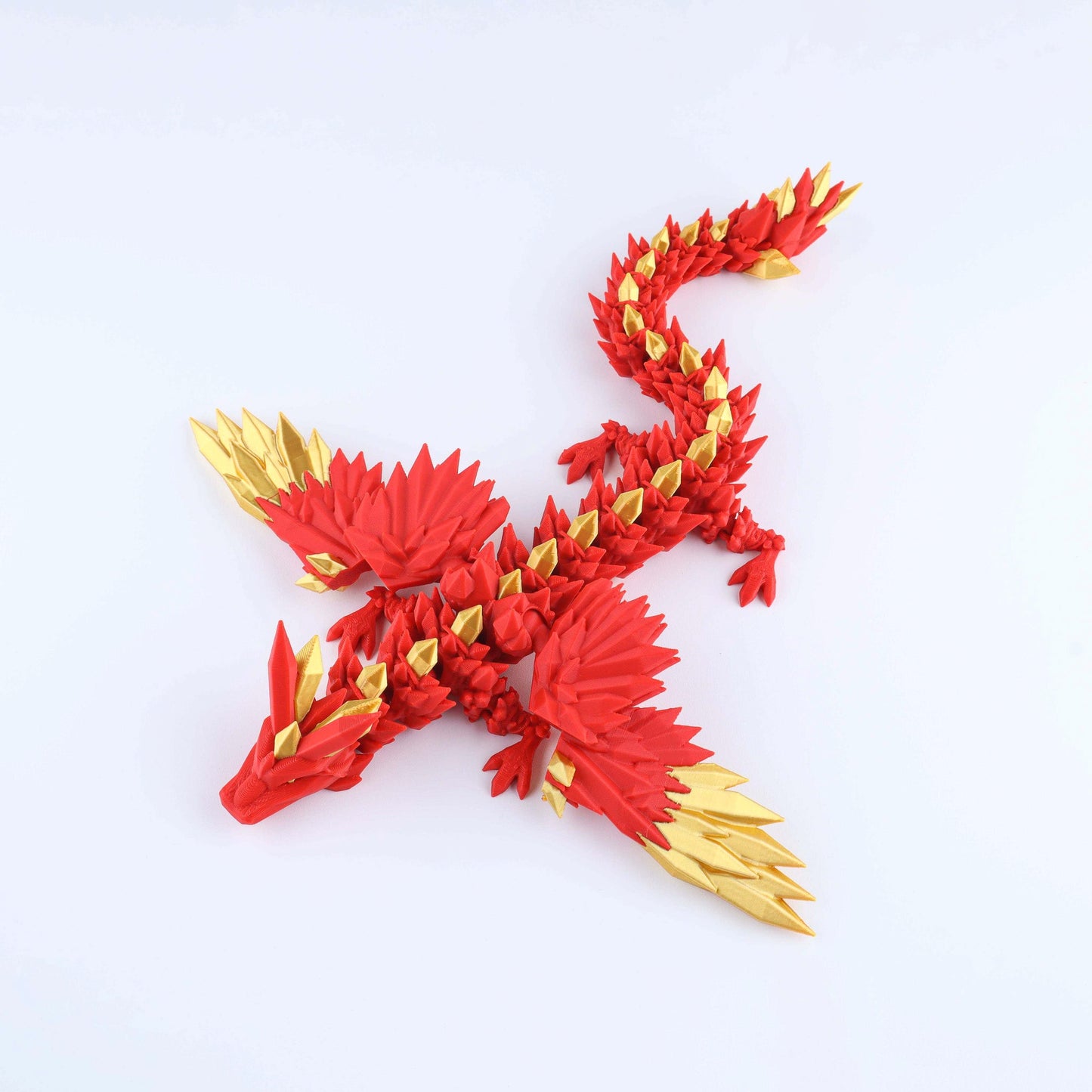 3D Printed Crystal Wing Dragon Fidget Toy – Articulated Fantasy Desk Toy Gift
