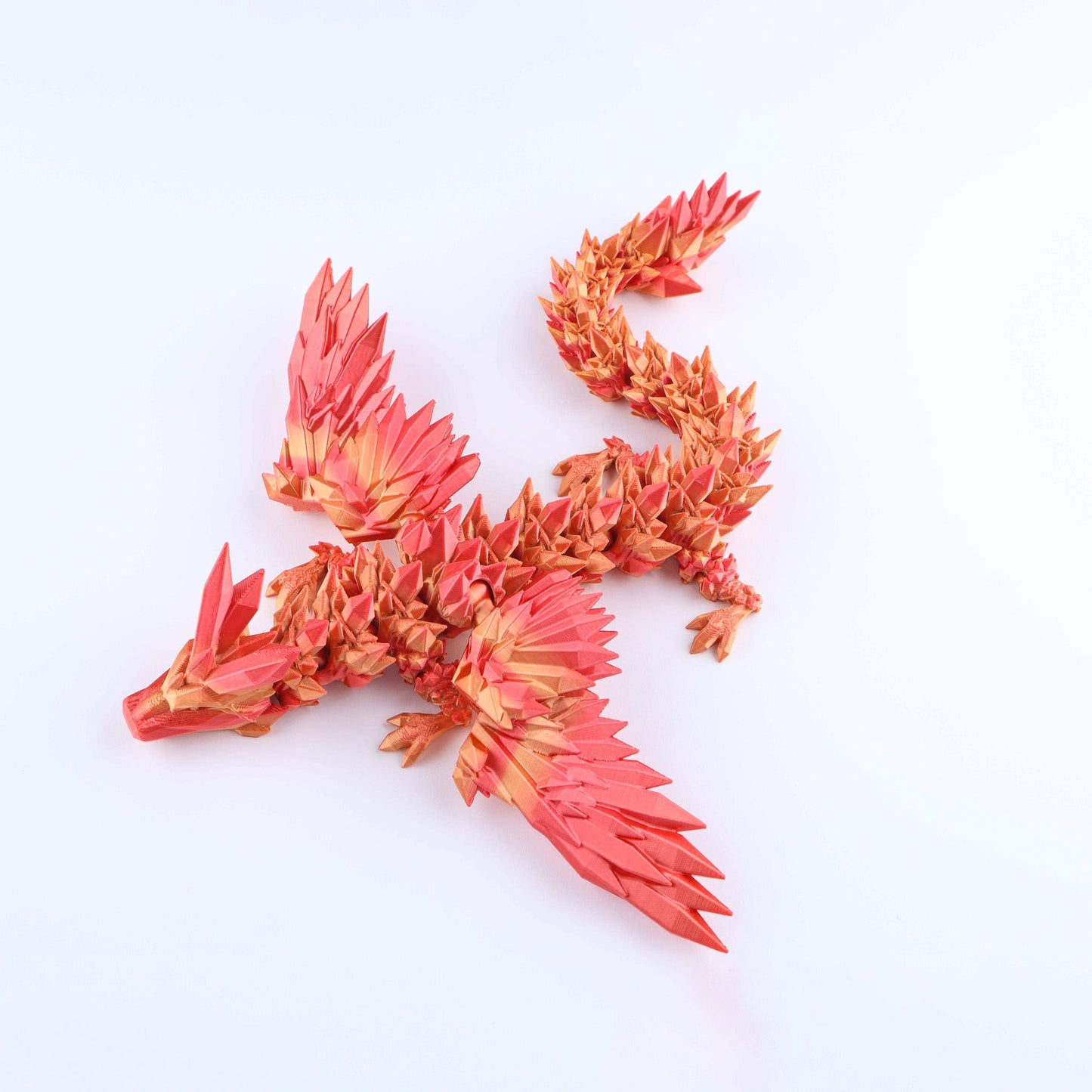 3D Printed Crystal Wing Dragon Fidget Toy – Articulated Fantasy Desk Toy Gift