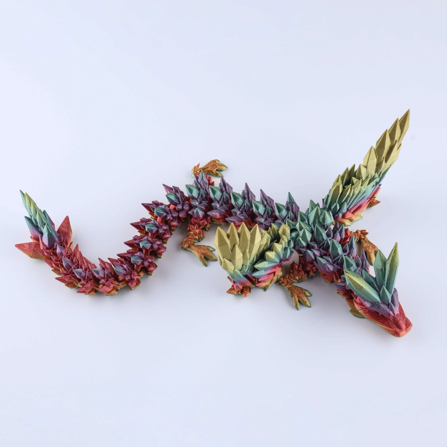 3D Printed Crystal Wing Dragon Fidget Toy – Articulated Fantasy Desk Toy Gift