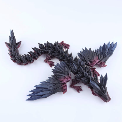 3D Printed Crystal Wing Dragon Fidget Toy – Articulated Fantasy Desk Toy Gift