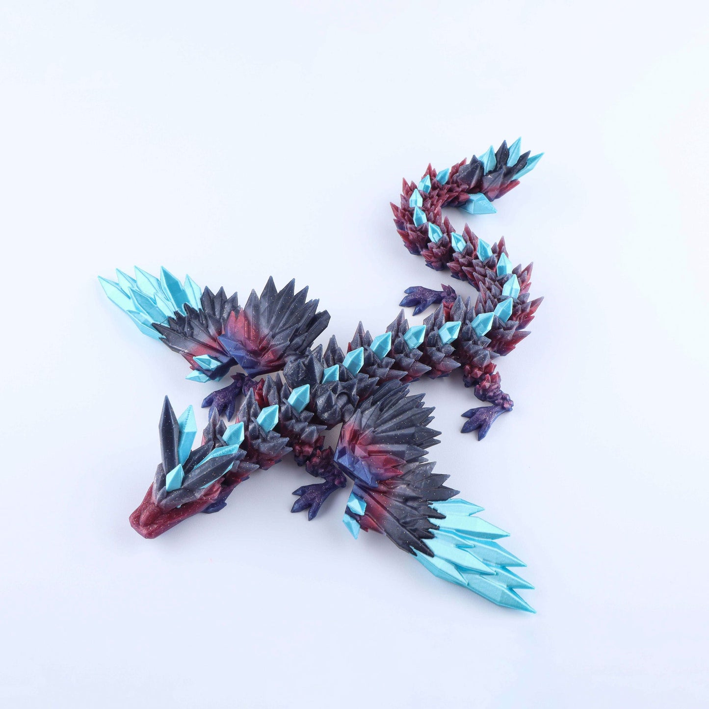 3D Printed Crystal Wing Dragon Fidget Toy – Articulated Fantasy Desk Toy Gift