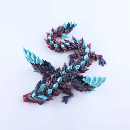 3D Printed Crystal Wing Dragon Fidget Toy – Articulated Fantasy Desk Toy Gift