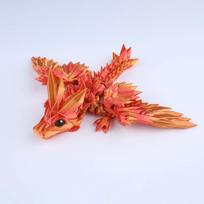 3D Printed Crystal Wing Tadling Dragon Fidget Toy – Articulated Fantasy Desk Toy Gift