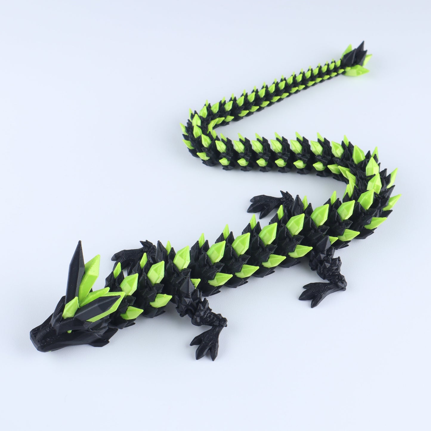 3D Printed Crystal Dragon Fidget Toy – Articulated Flexible Desk Toy Gift