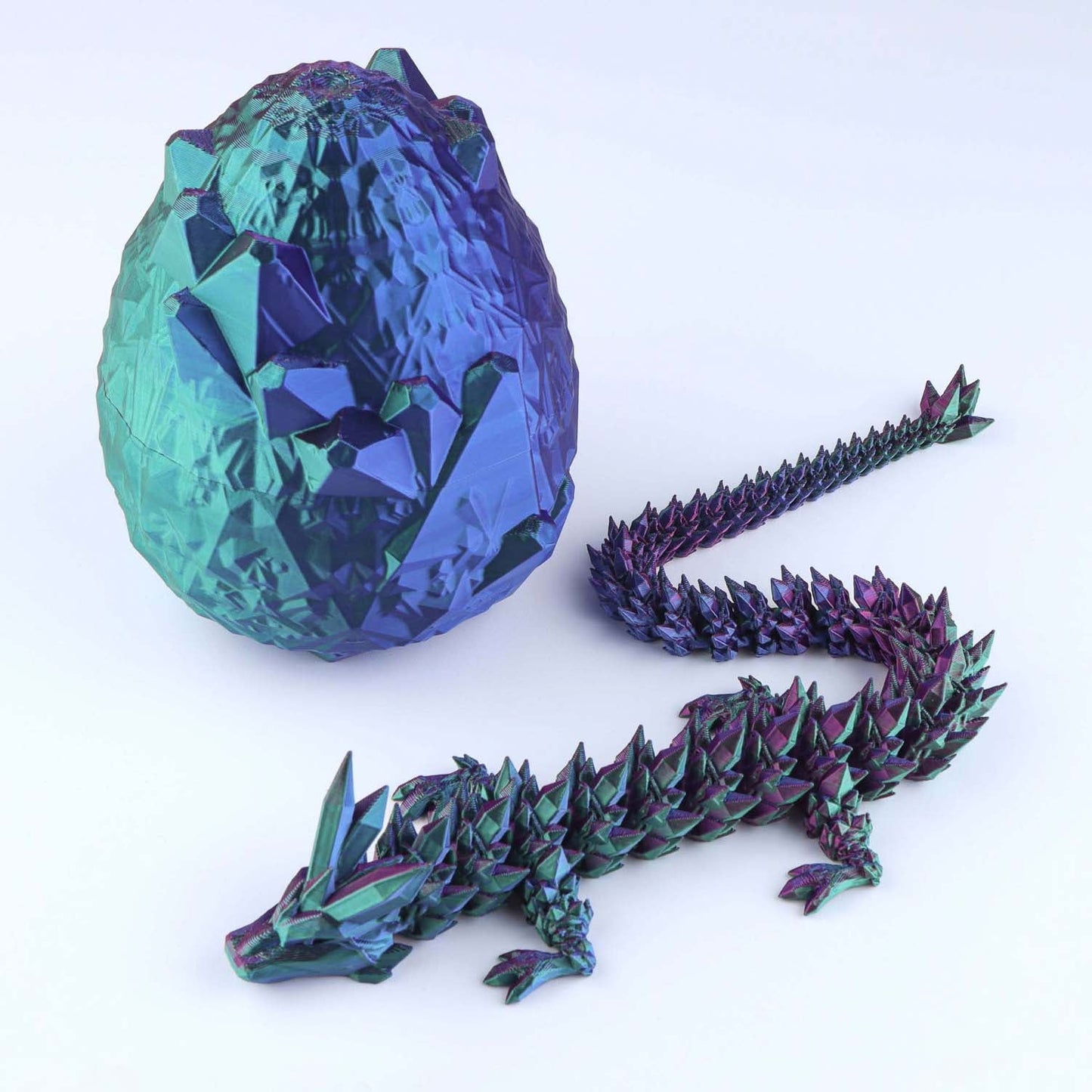 3D Printed Crystal Dragon Fidget Toy – Articulated Flexible Desk Toy Gift