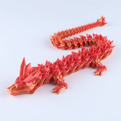 3D Printed Crystal Dragon Fidget Toy – Articulated Flexible Desk Toy Gift