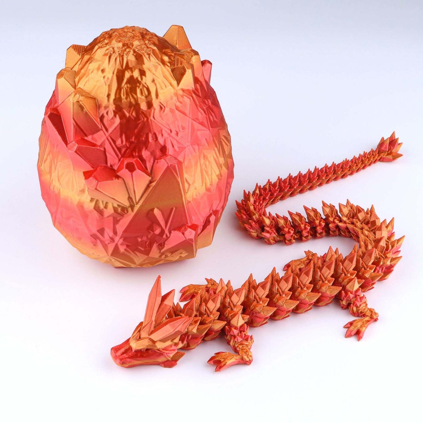 3D Printed Crystal Dragon Fidget Toy – Articulated Flexible Desk Toy Gift