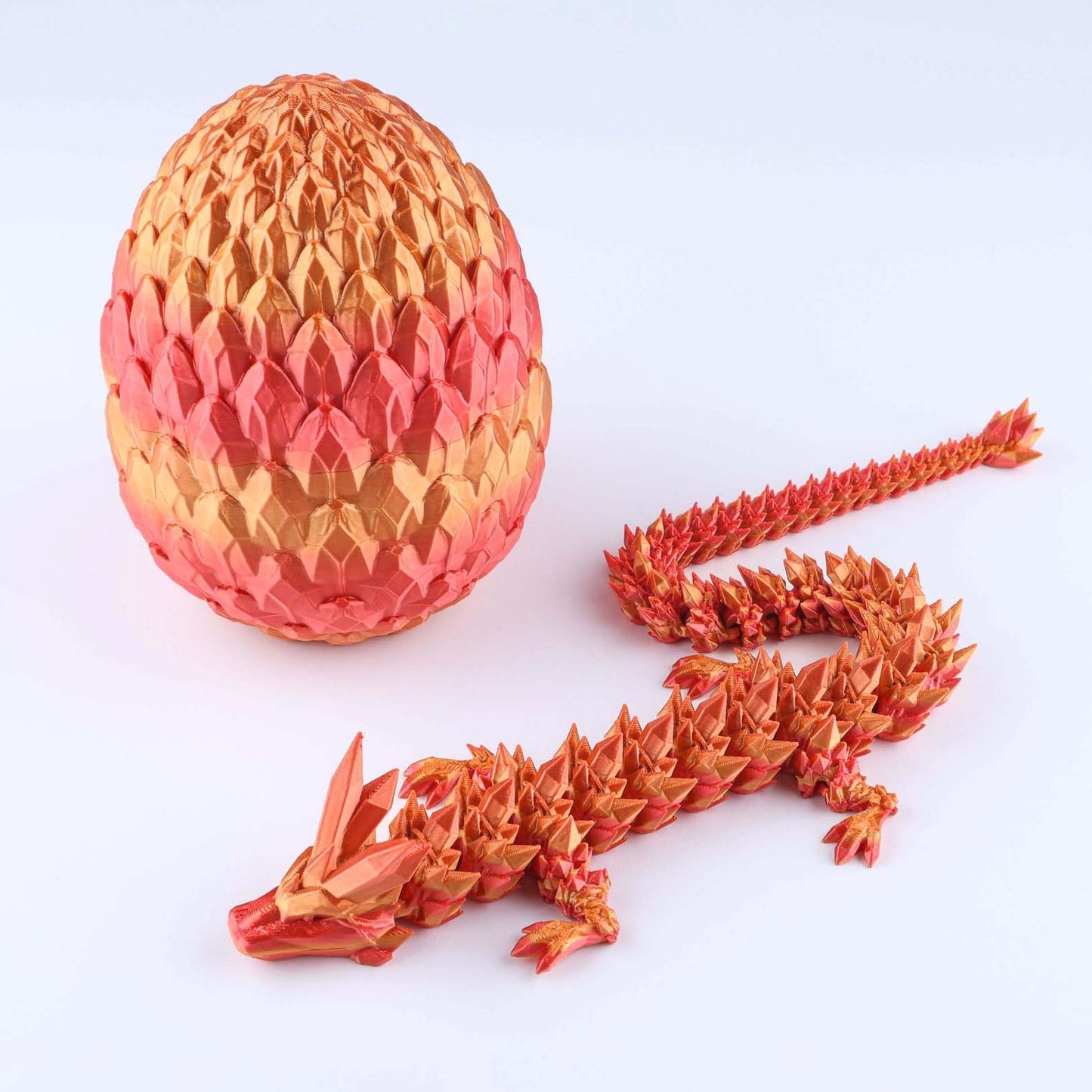 3D Printed Crystal Dragon Fidget Toy – Articulated Flexible Desk Toy Gift