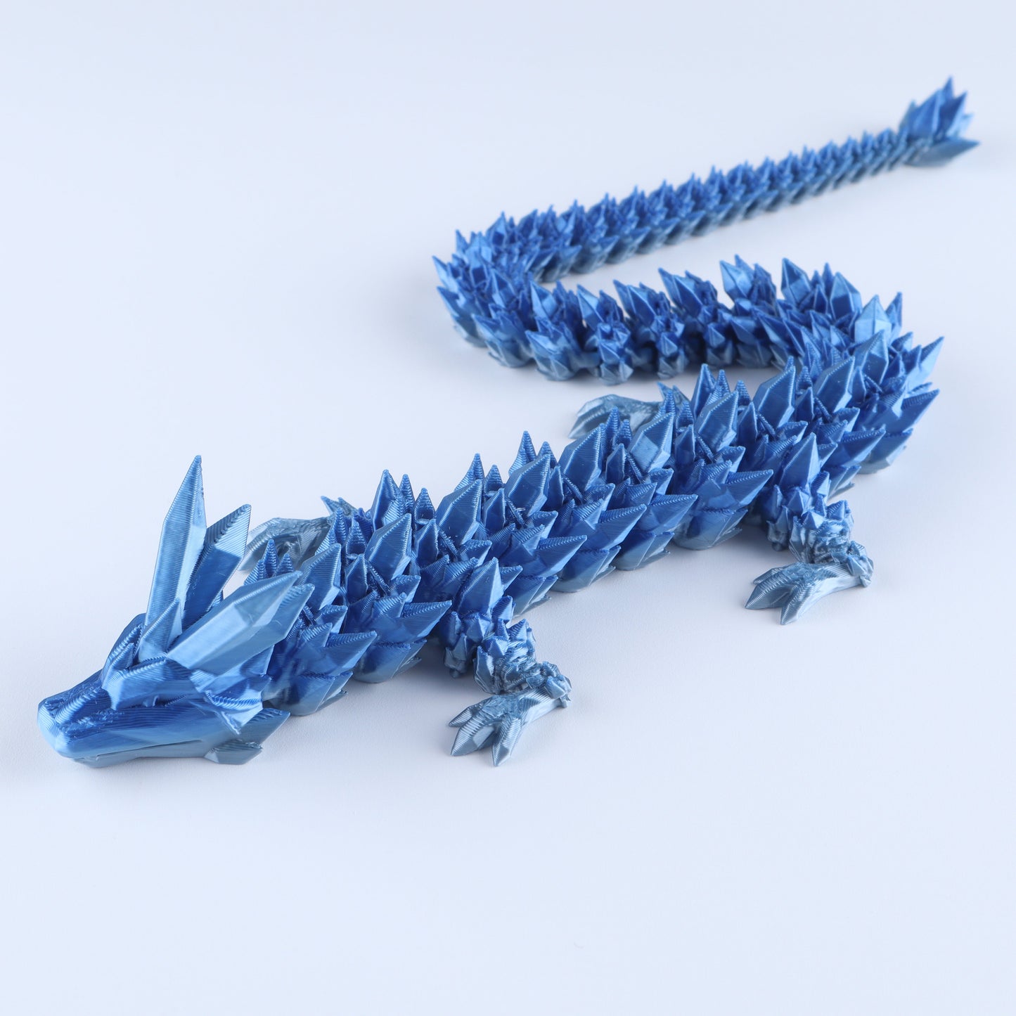 3D Printed Crystal Dragon Fidget Toy – Articulated Flexible Desk Toy Gift
