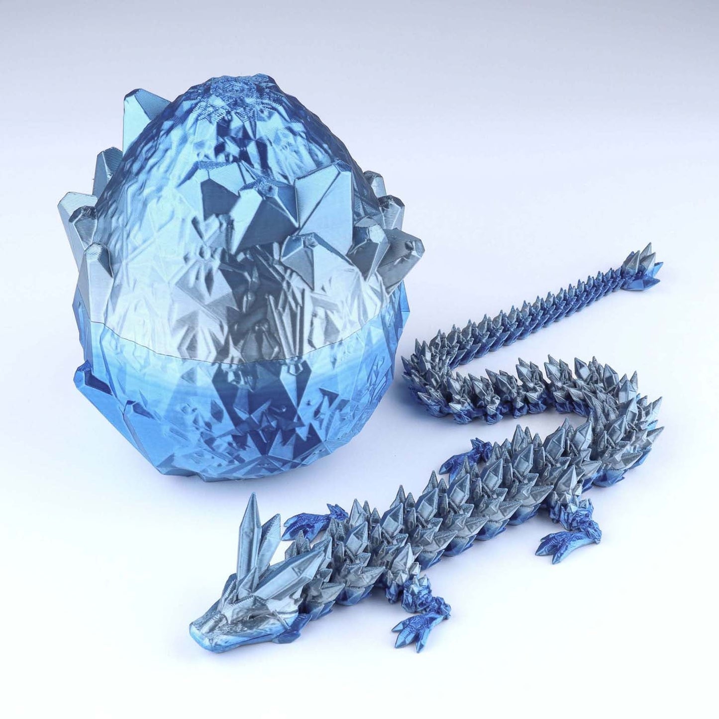 3D Printed Crystal Dragon Fidget Toy – Articulated Flexible Desk Toy Gift