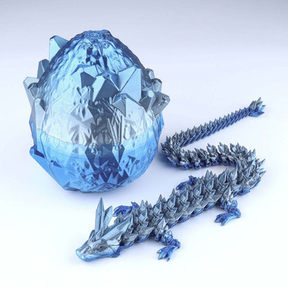3D Printed Crystal Dragon Fidget Toy – Articulated Flexible Desk Toy Gift