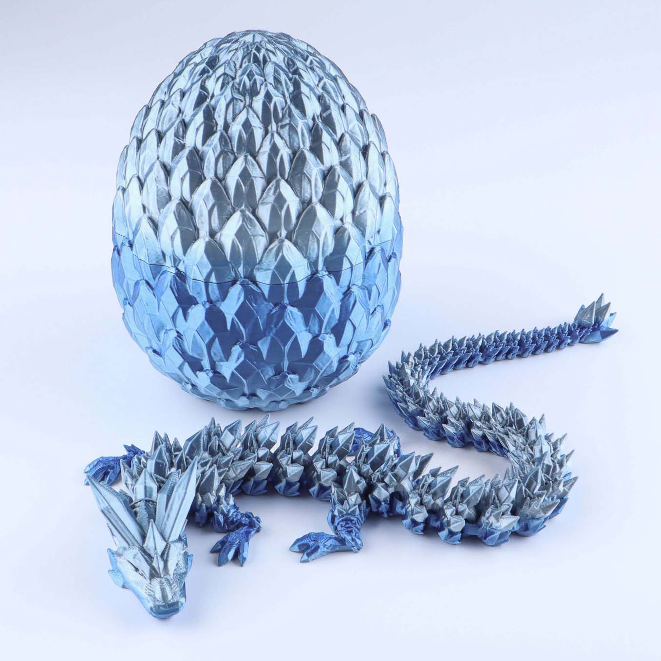 3D Printed Crystal Dragon Fidget Toy – Articulated Flexible Desk Toy Gift