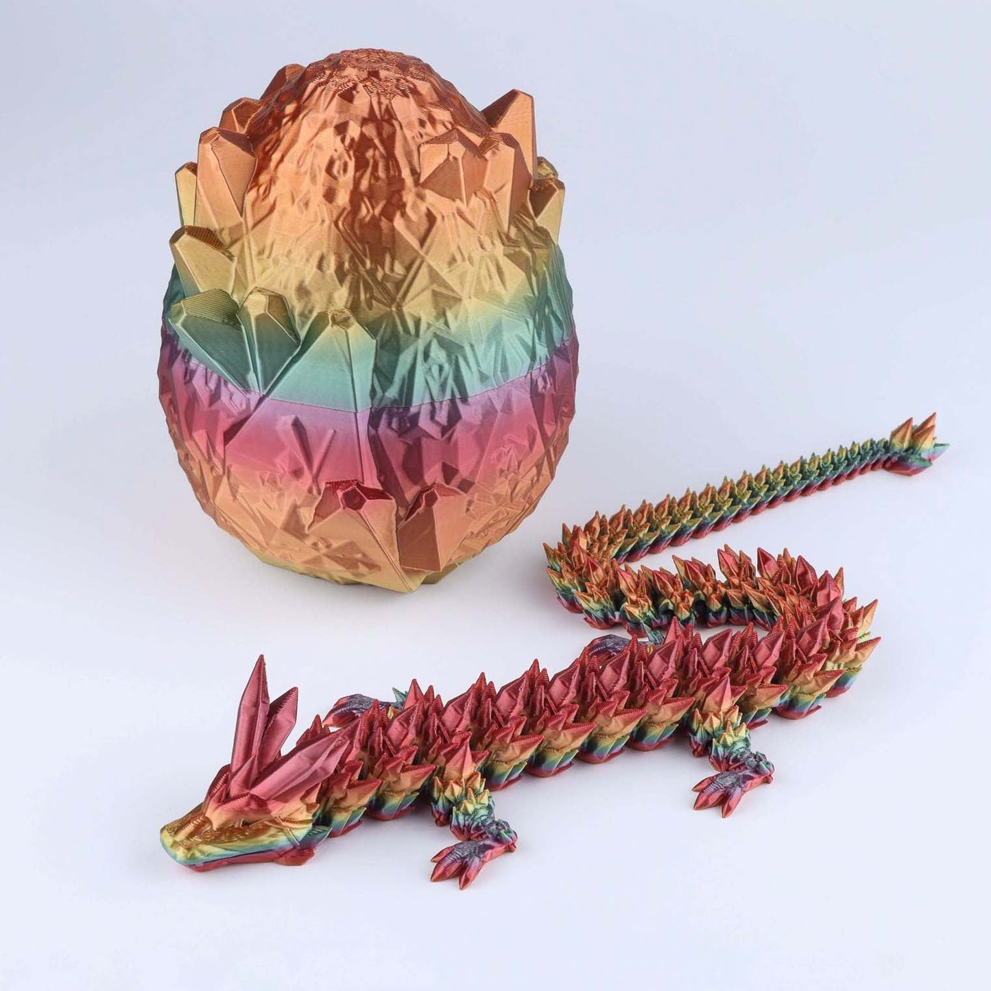 3D Printed Crystal Dragon Fidget Toy – Articulated Flexible Desk Toy Gift