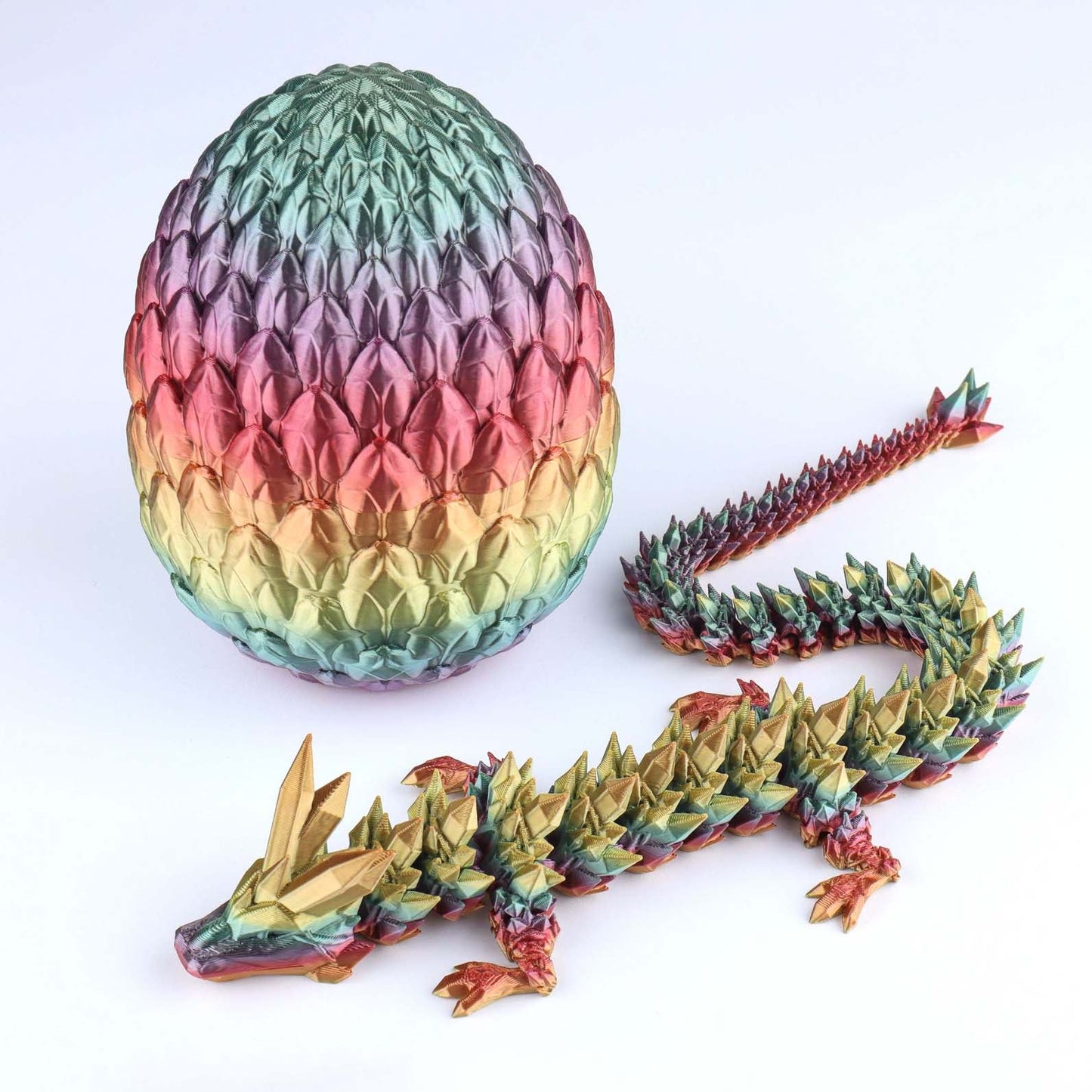 3D Printed Crystal Dragon Fidget Toy – Articulated Flexible Desk Toy Gift
