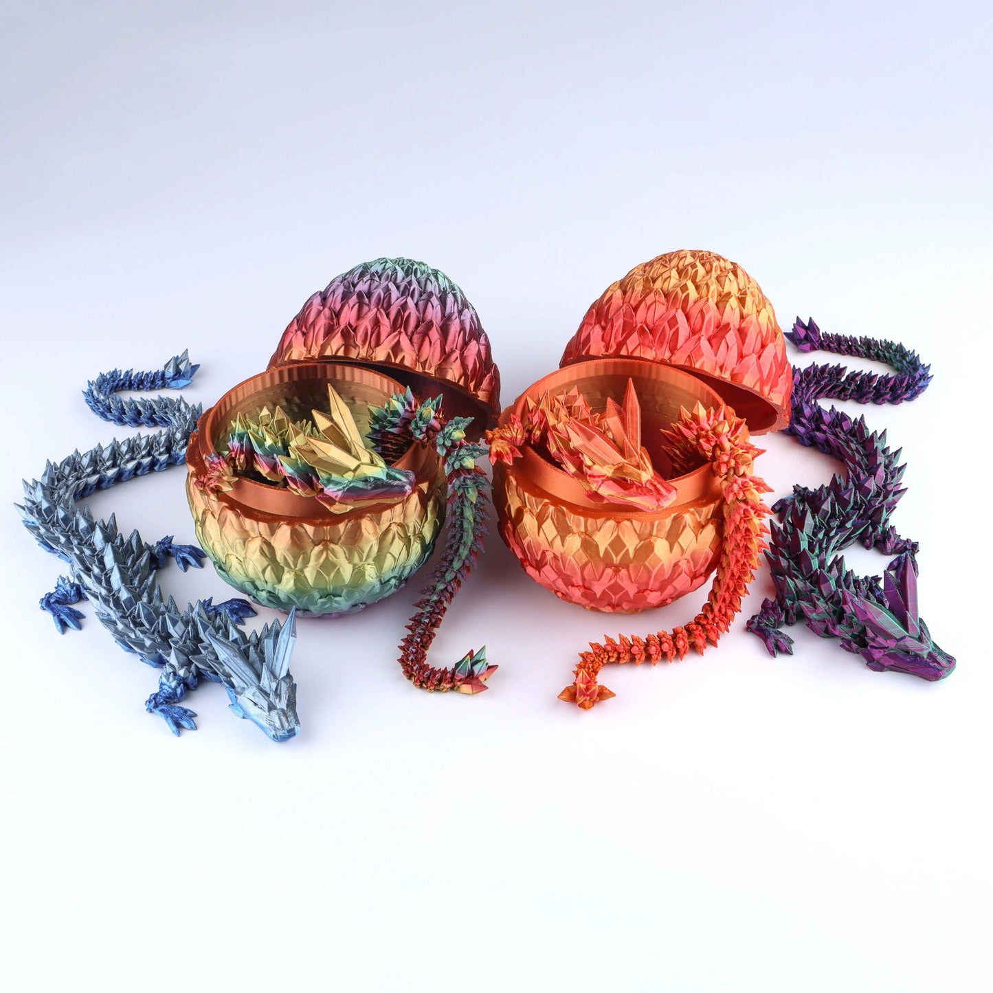 3D Printed Crystal Dragon Fidget Toy – Articulated Flexible Desk Toy Gift