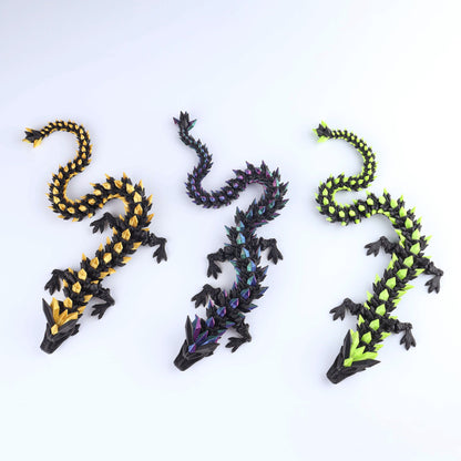 3D Printed Crystal Dragon Fidget Toy – Articulated Flexible Desk Toy Gift