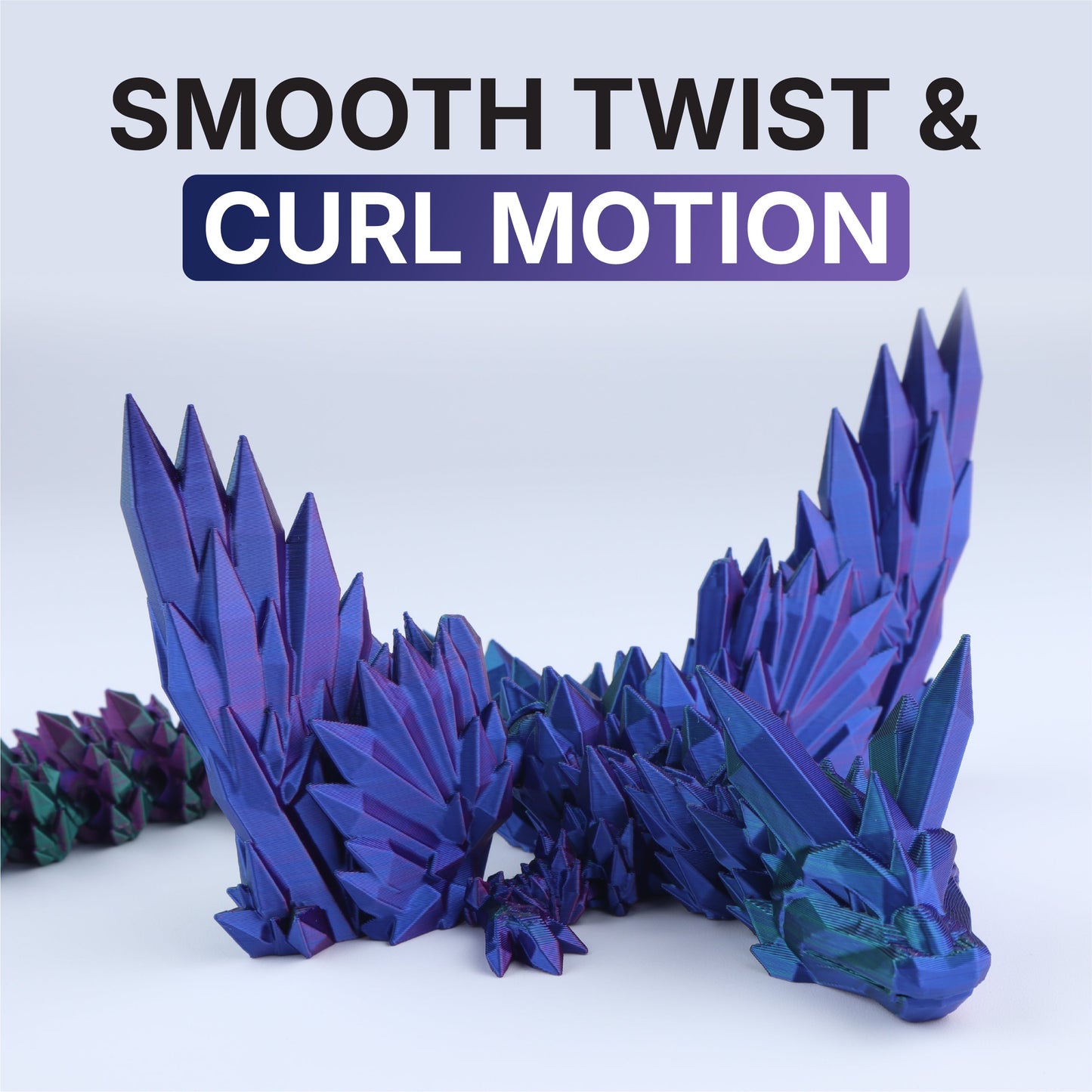 3D Printed Crystal Wing Dragon Fidget Toy – Articulated Fantasy Desk Toy Gift