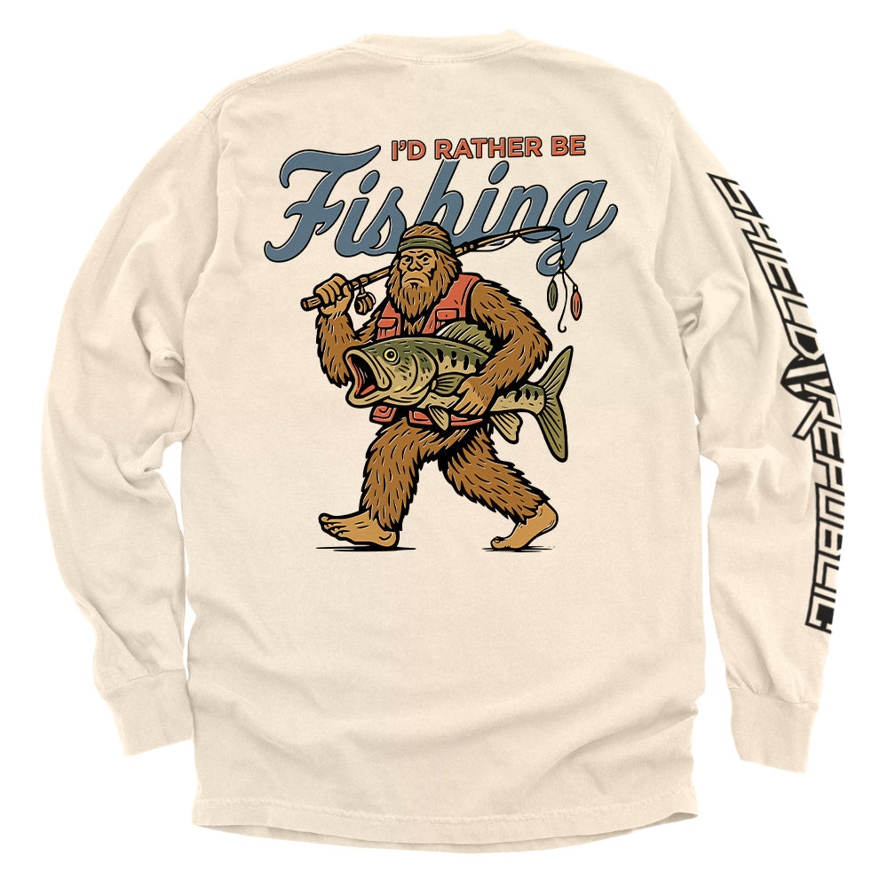 I'd Rather Be Fishing Bigfoot Graphic Tee