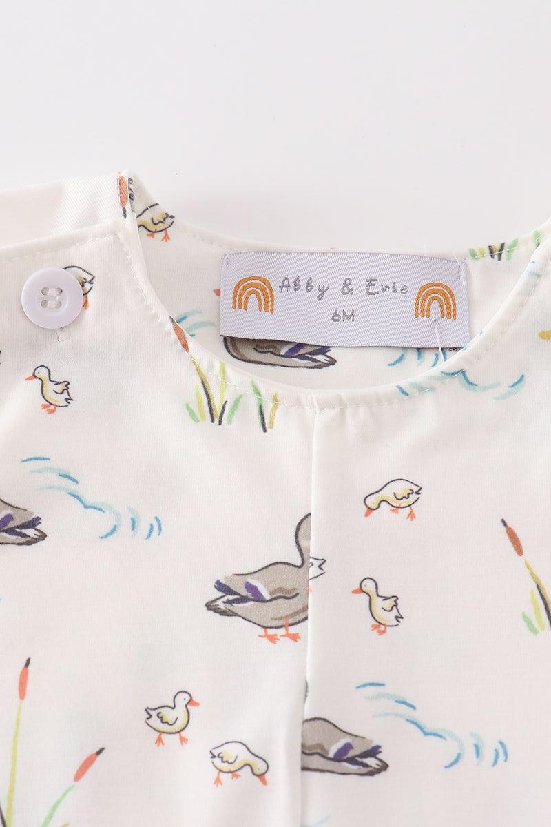 Sage Mallard Floral Jon Jon | Baby Boy Boutique Outfit | Floral Romper Shortall for Toddlers & Boys