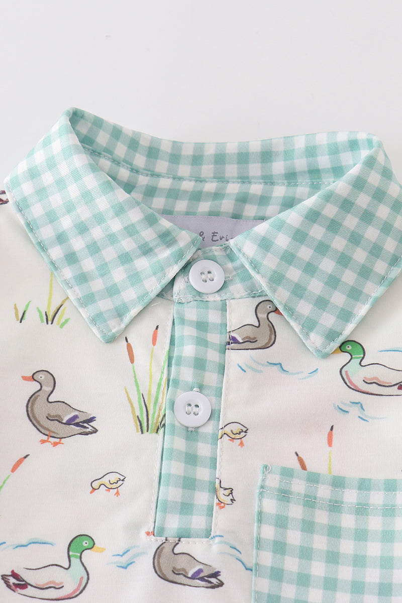 Sage Mallard Shorts Set | Baby Girl Boutique Outfit | Floral Smocked Top & Shorts Set for Toddlers