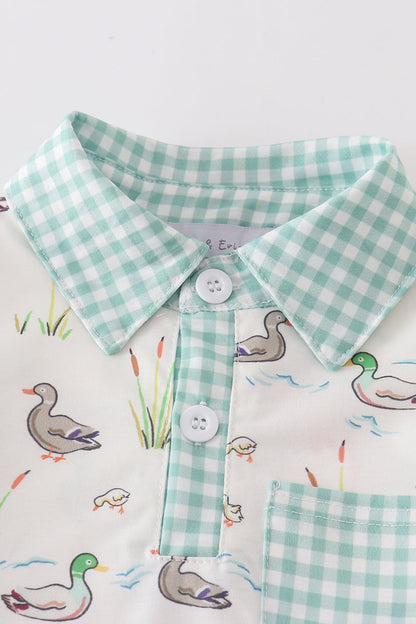 Sage Mallard Shorts Set | Baby Girl Boutique Outfit | Floral Smocked Top & Shorts Set for Toddlers