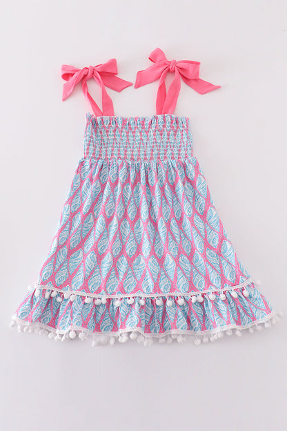 Blue Ribbon Lace Charm Smocked Mommy & Me Matching Dress Set | Mother Daughter Boutique Outfit