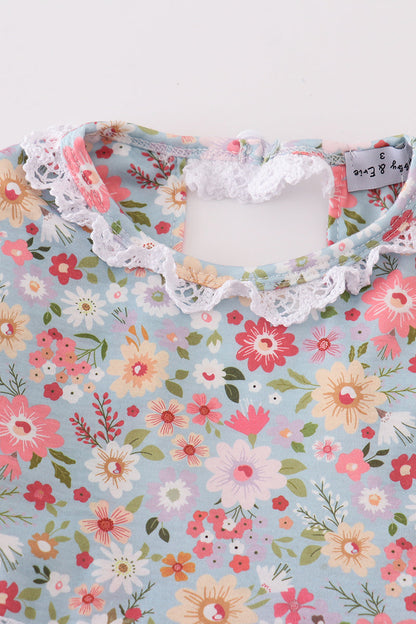 Green Daisy Print Mommy & Me Matching Dress Set | Mother Daughter Floral Boutique Outfit