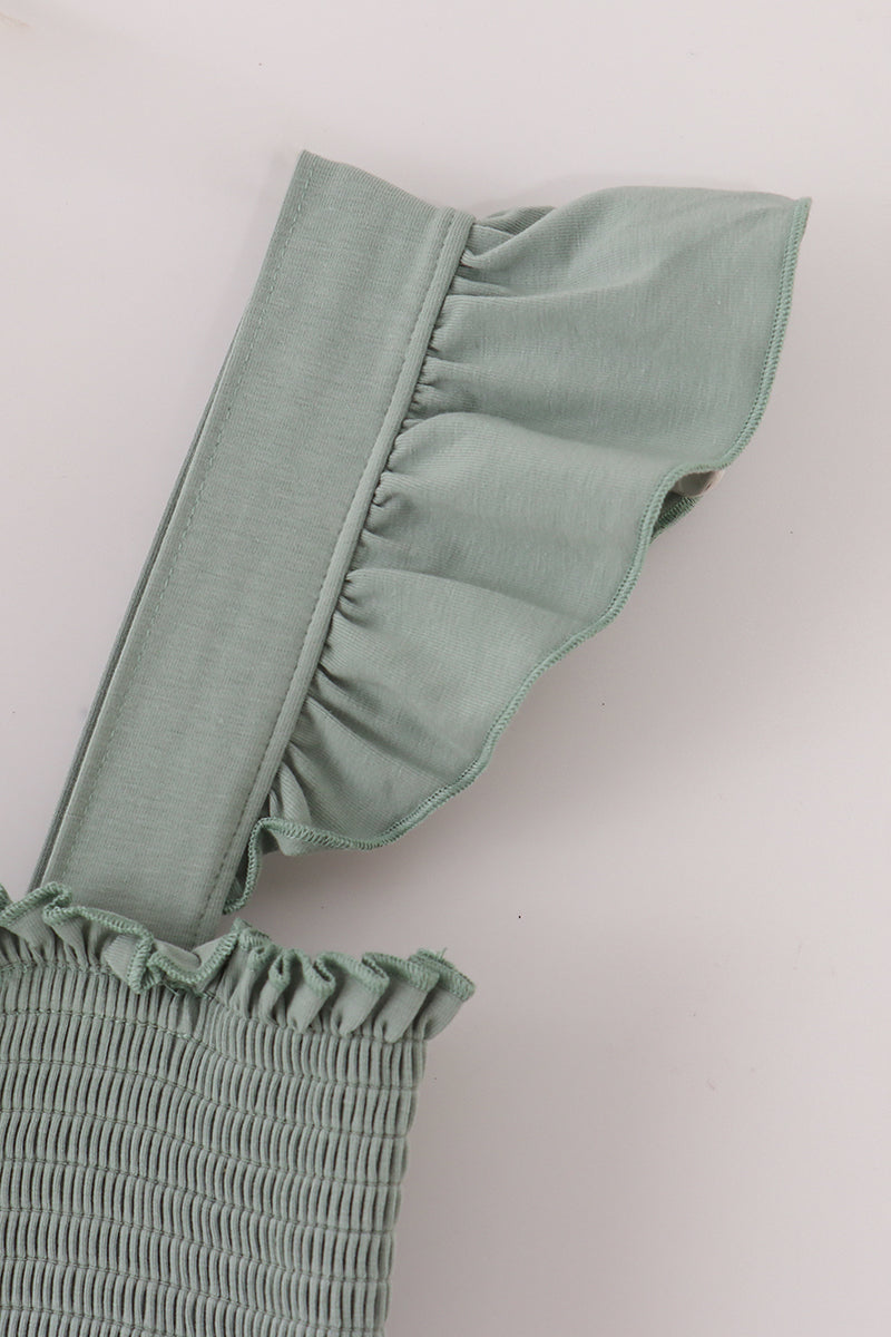 Sage Green Smocked Tiered Maxi Dress for Women | Casual Boho Mom Dress | Comfortable Flowy Spring & Summer Outfit