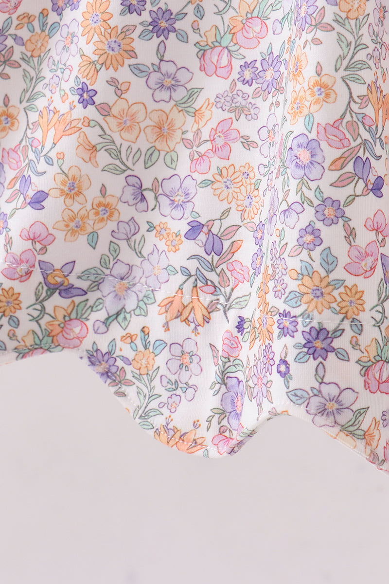 Purple Floral Smocked Dress | Baby Girl Boutique Dress | Sweet Floral Smocked Dress for Toddlers & Girls