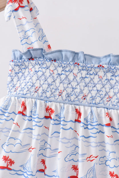 Sailor Dreams Sailboat Smocked Set