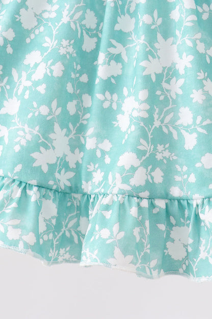 Sage Floral Smocked Bloomer Set | Baby Girl Boutique Outfit | Smocked Top & Bloomer Shorts Set for Toddlers