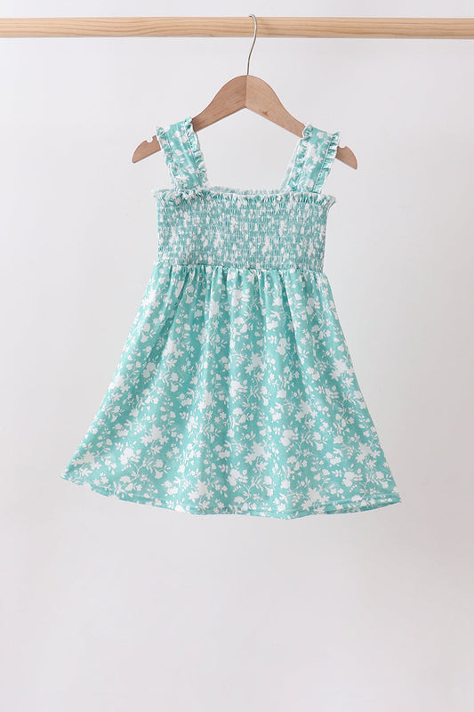 Sage Floral Smocked Dress | Baby Girl Boutique Dress | Soft Floral Summer Outfit for Toddlers & Girls
