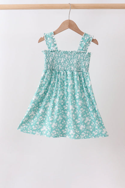 Sage Floral Smocked Dress | Baby Girl Boutique Dress | Soft Floral Summer Outfit for Toddlers & Girls