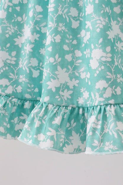 Sage Floral Smocked Set | Baby Girl Boutique Outfit | Floral Smocked Top & Bottom Set for Toddlers
