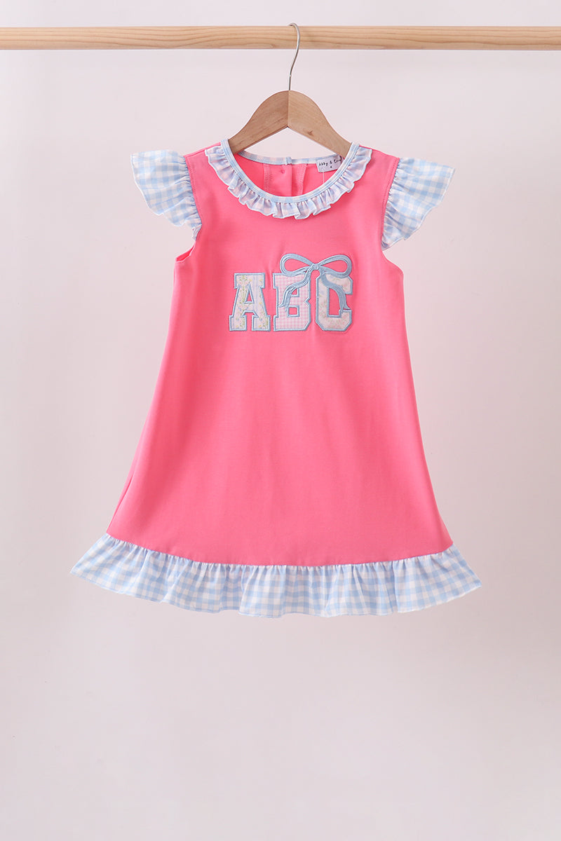 🎀📚 Pink ABC Appliqué Ruffle Dress | Back to School Girls Outfit ✨